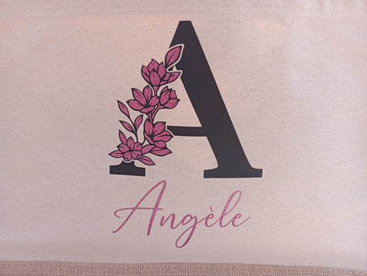 Cabas initiale florale