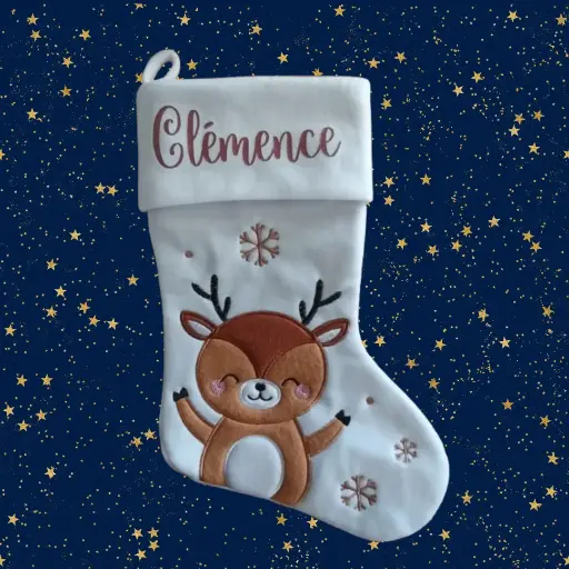 Chaussette de Noël blanche